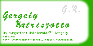 gergely matriszotto business card